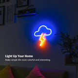 Neon Sign LED Cloud Lightning Neon Signs for Wall Decor Hanging Neon Light Battery or USB Powered