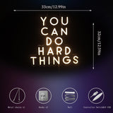 You Can Do Hard Things Wall Hanging Neon Sign, Positive Quotes Decorative Neon Lights