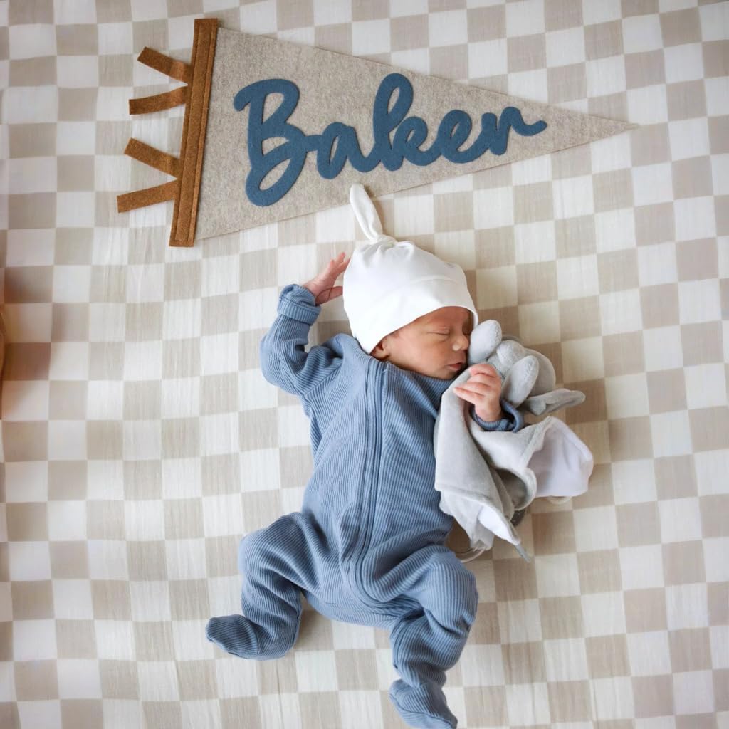 Personalized Name Pennant Flag, Handmade Custom Felt Nursery Pennant for Boy Girl