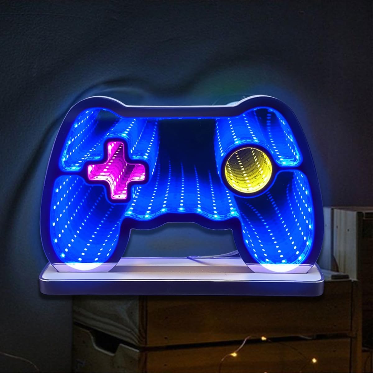 Game Neon Sign Mirror, Powered by USB (10.24X6.8 inch), Game Controller Neon Sign for Gamers