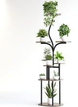 Qmetalart Plant Stand Indoor, 8 Tier Metal Flower Rack with Round Shelves, Modern