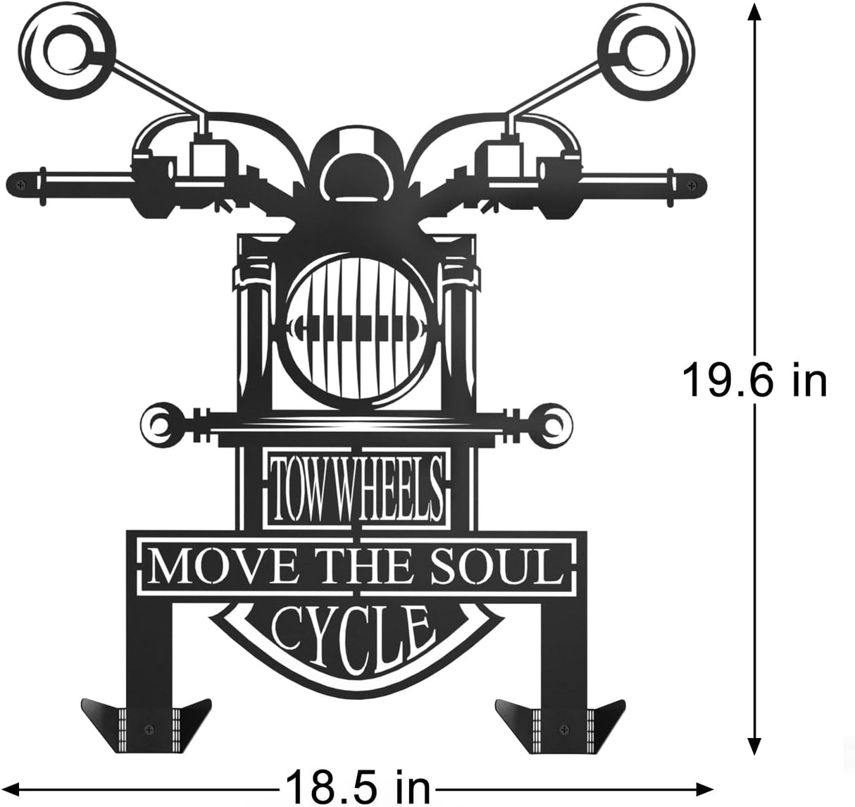 Qmetalart Fathers Gifts Metal Wall Decoration Home Decor Motorcycle Shape Black Wall Art