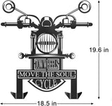 Qmetalart Fathers Gifts Metal Wall Decoration Home Decor Motorcycle Shape Black Wall Art