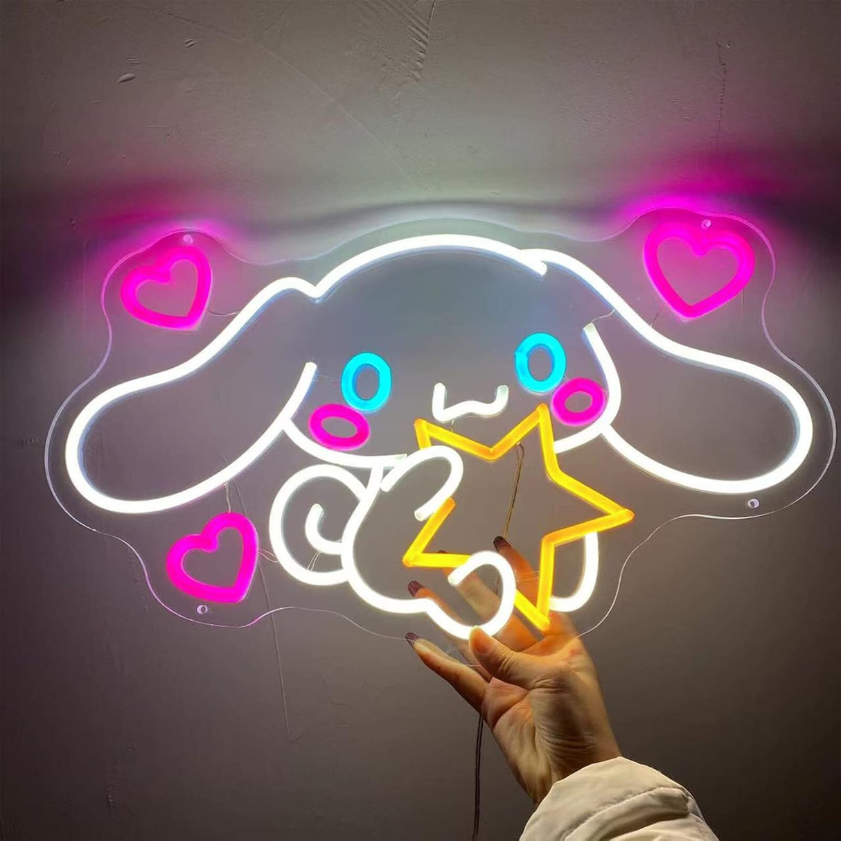 Cinnamoroll Neon Sign Anime Light, 3D Wall Art Cute LED Neon for Bedroom Game Room Apartment