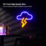 Neon Sign LED Cloud Lightning Neon Signs for Wall Decor Hanging Neon Light Battery or USB Powered