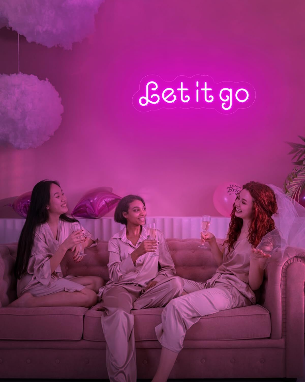 Light, USB Powered 16"x5" Pink LED Motivational Quote Sign For Bar and Bedroom