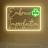 Clover - 13"x18" Warm White Green LED Light for Bedroom Home Office Mental Health Party Decor