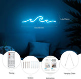 Wave Neon Sign, Wave Light up Wave Night Lamp for Bedroom, USB Power Led Neon Wave Light for Wall Decor