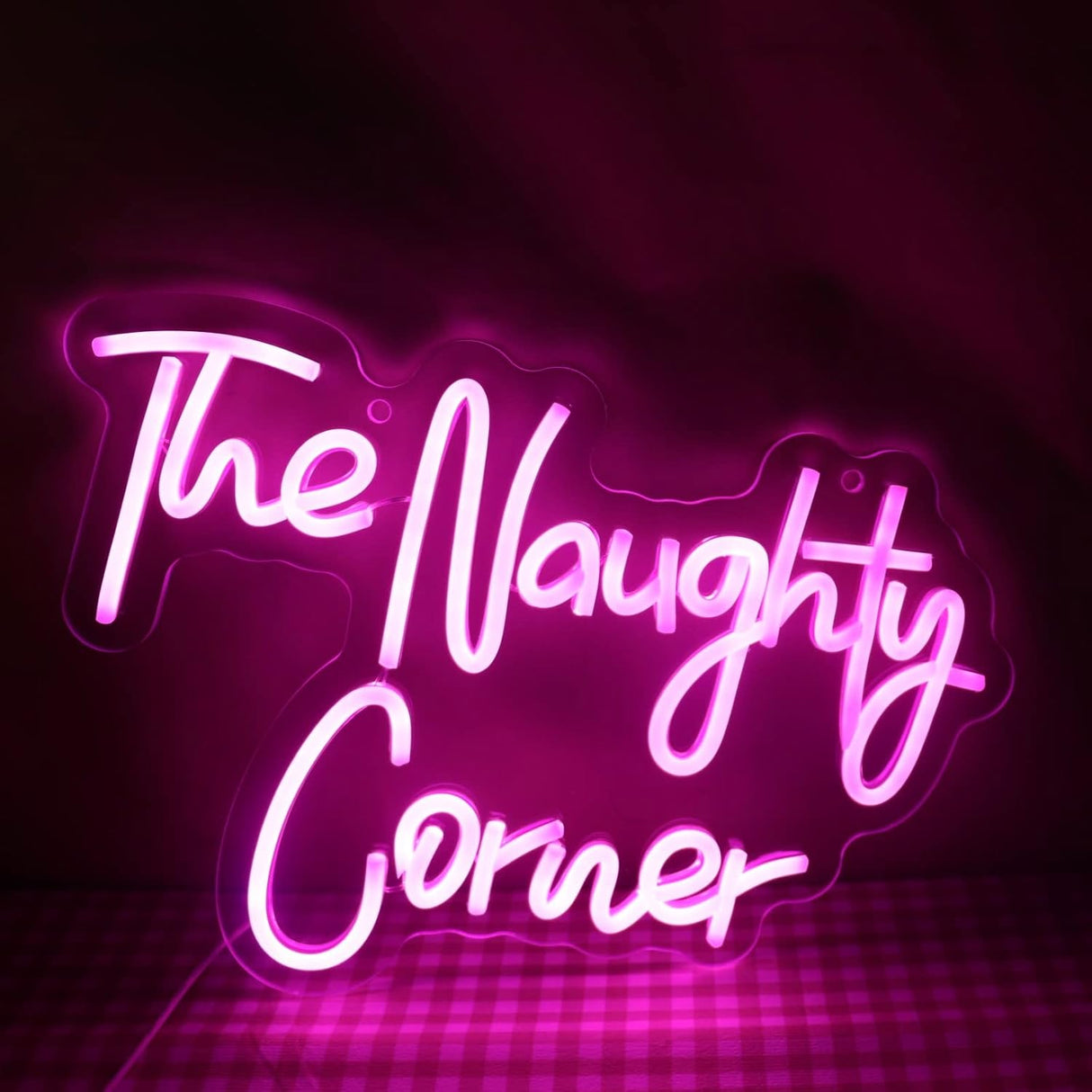 "The Naughty Corner" Neon Sign Pink Word/Letters USB Powered Neon Lights for Girls Room