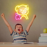 Thumbs Up LED Wall Light, 12x11 Inch USB-Powered Gaming Room Decor, Safe Silicone