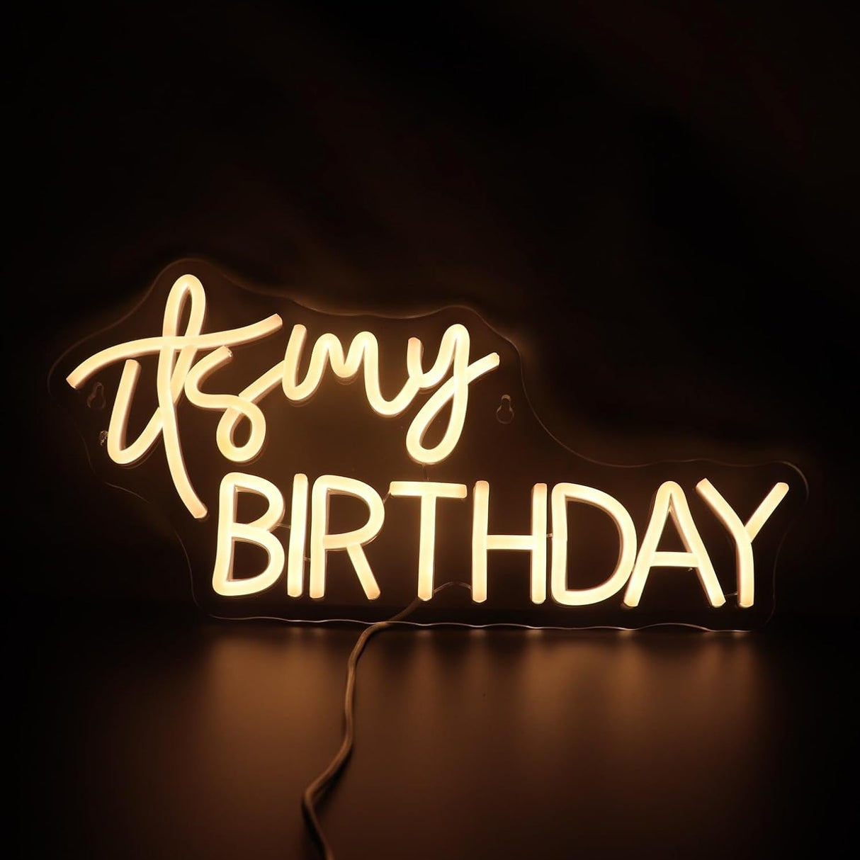 It's My Birthday Neon Sign USB Powered with Dimmer Switch Neon Lights for Room