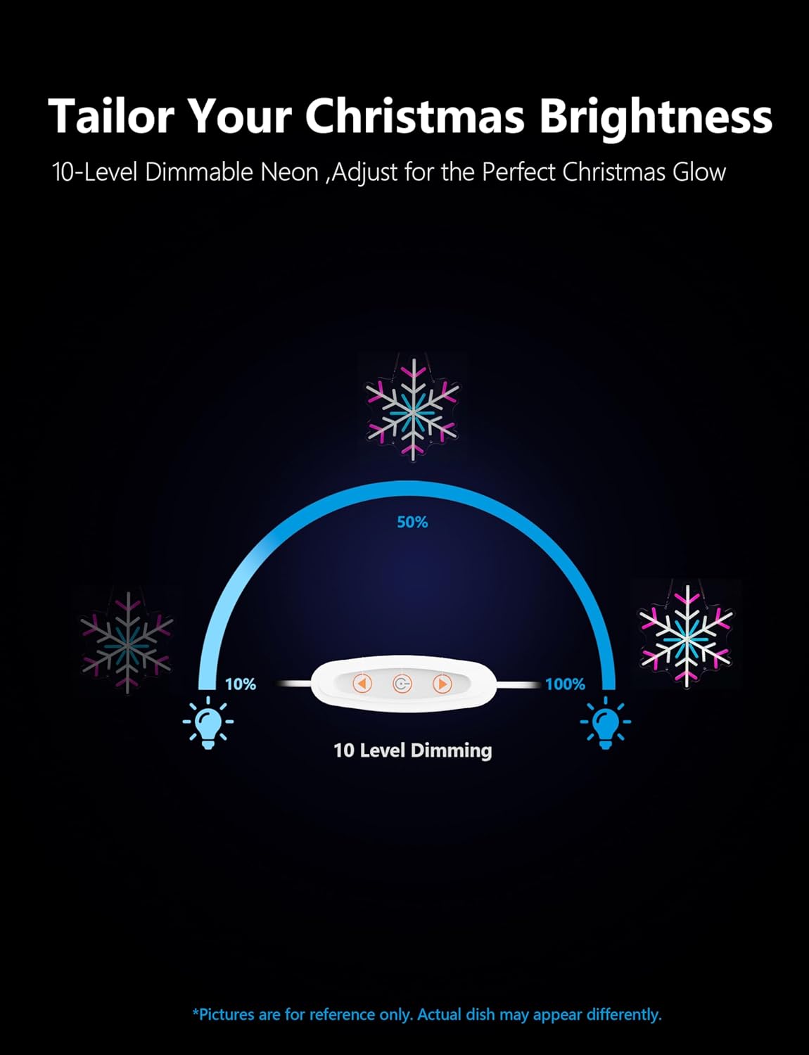 COLOURTHE Snowflake Neon Sign,13.5 Inch Giant Snowflake Lights,