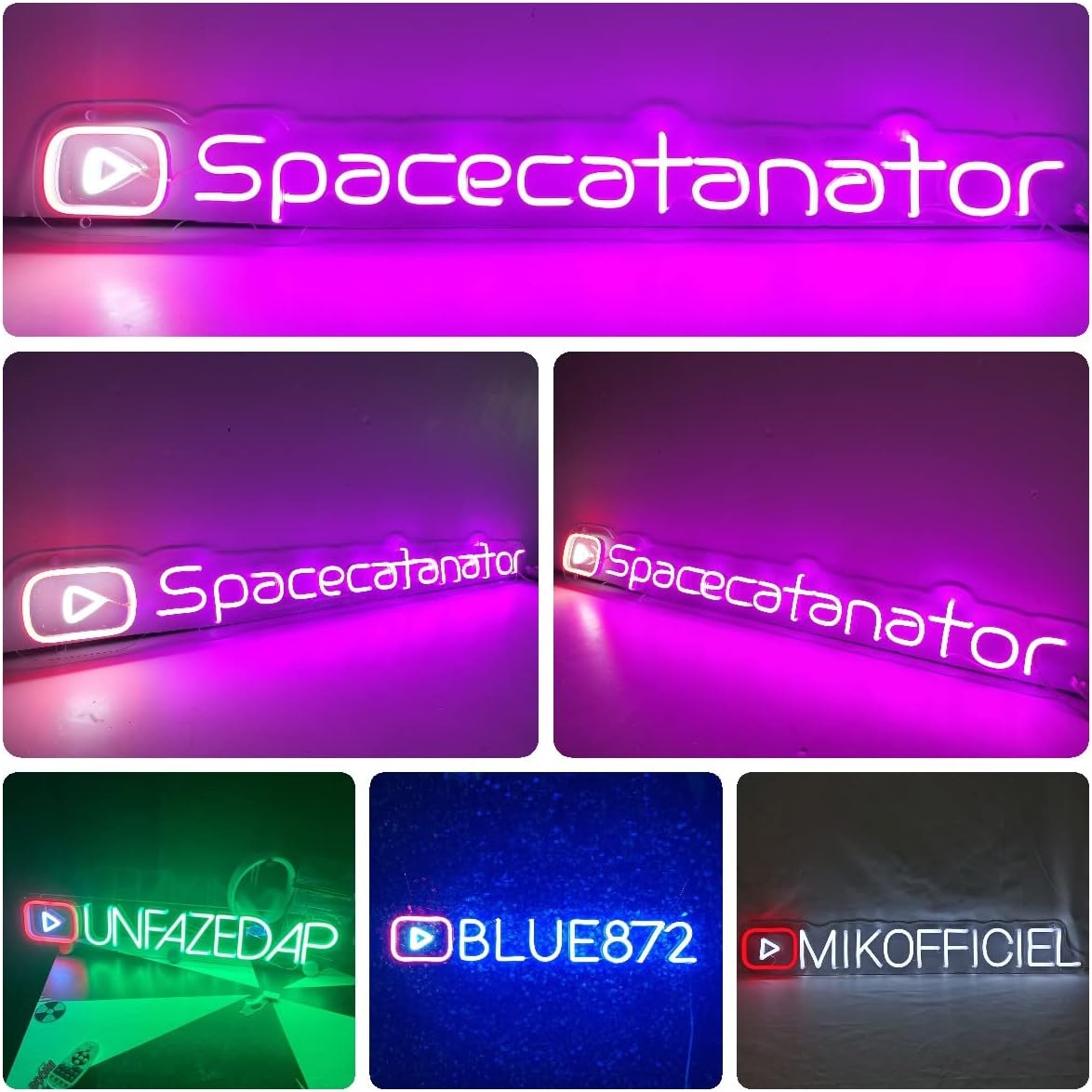 Custom YouTube Neon Sign, Personalized Gamer Tag Led Sign, Handmade YouTube