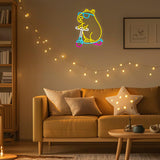 Cool Capybara Neon Sign, Dimmable Cute Animal with Shades on a Scooter, Lemon