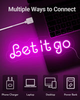 Light, USB Powered 16"x5" Pink LED Motivational Quote Sign For Bar and Bedroom