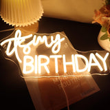 It's My Birthday Neon Sign USB Powered with Dimmer Switch Neon Lights for Room