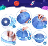 8 pcs Planet Paper Lanterns,10 inch Outer Space Party Decorations, Solar System