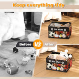 Qmetalart Dog Toy Box, Metal Dog Toy Storage Box with Lid, Chew-Resistant Dog Toy Basket, Durable