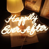Led Happily Ever After Neon Sign USB Powered with Dimmer Switch Neon Decor Lights