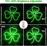 Patrick's Day Party Decoration Gift LED Light, USB Powered Green Clover Shape Wall Decor