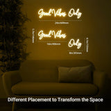 Good Vibes Only Neon Sign, Warm White Handmade DIY Placement Good vibes Led