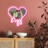Heart Neon Sign - Heart-Melting Wall Decor, USB Powered LED Light in Pink