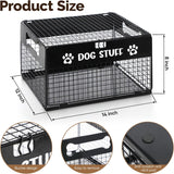 Qmetalart Dog Toy Box, Metal Dog Toy Storage Box with Lid, Chew-Resistant Dog Toy Basket, Durable