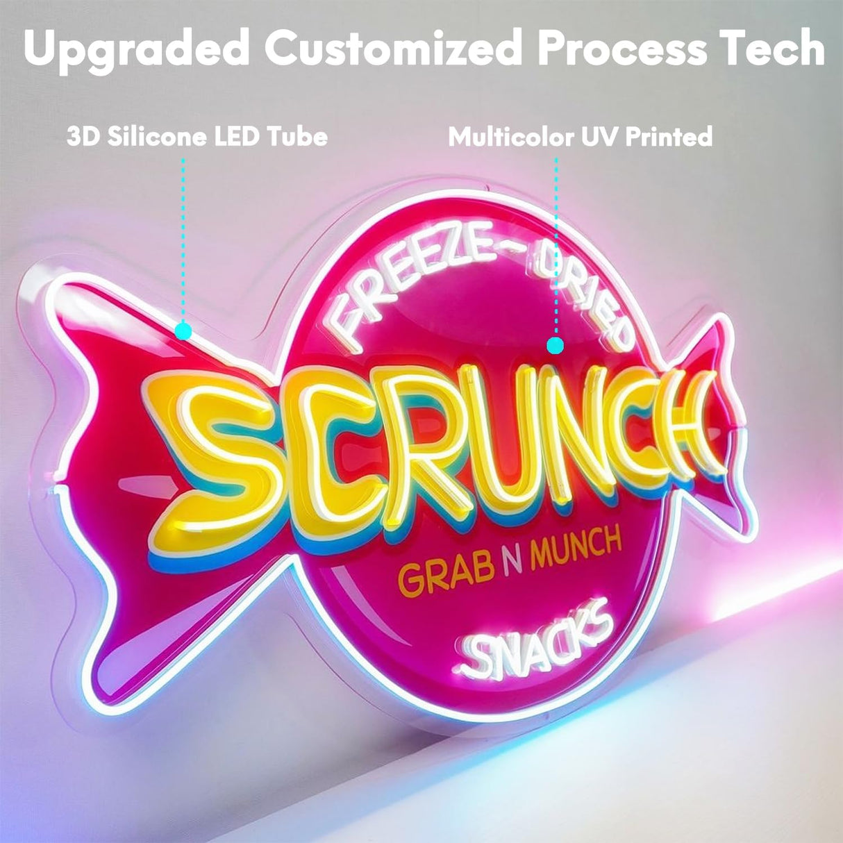 Personalized LED Neon Light with Logo or Name, UV Printed Neon Signs