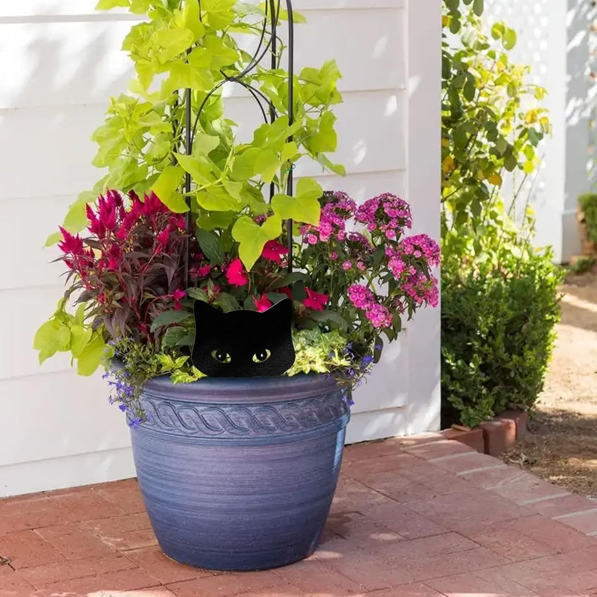 Qmetalart Black Cat Decorations Metal Garden Yard Art Decor Farmhouse Home Decor