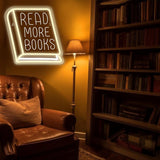 Read More Books Neon Signs for Wall Decor, Dimmable Book Classroom Neon Sign,