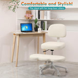 Qmetalart Cross Legged Office Chair,ADHD Friendly,Comfortable Meditation Criss Cross Chair with Wheels,