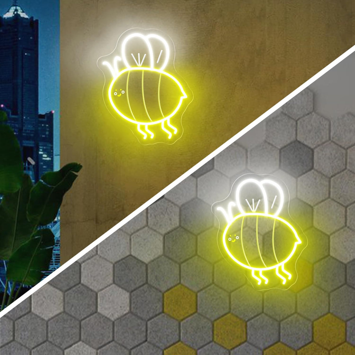 Honeybee Neon Light Wall Decor - LED Room Decor for Bedroom, Kids Room, Living Room