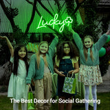 Lucky Shamrock Neon Sign Party Wall Decor LED Sign for St. Patrick's Day Gift, USB Powered