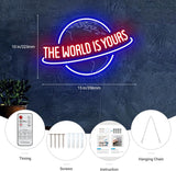 Remote Dimmer Planet LED Neon Light Lamp for Wall Decor, USB Power for Man Cave Home Bar Bistro Club
