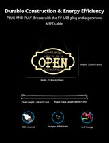 Retro Open Neon Sign,11.8 Inch Open Light up Sign - Cool Neon Light Wall Decor for Home