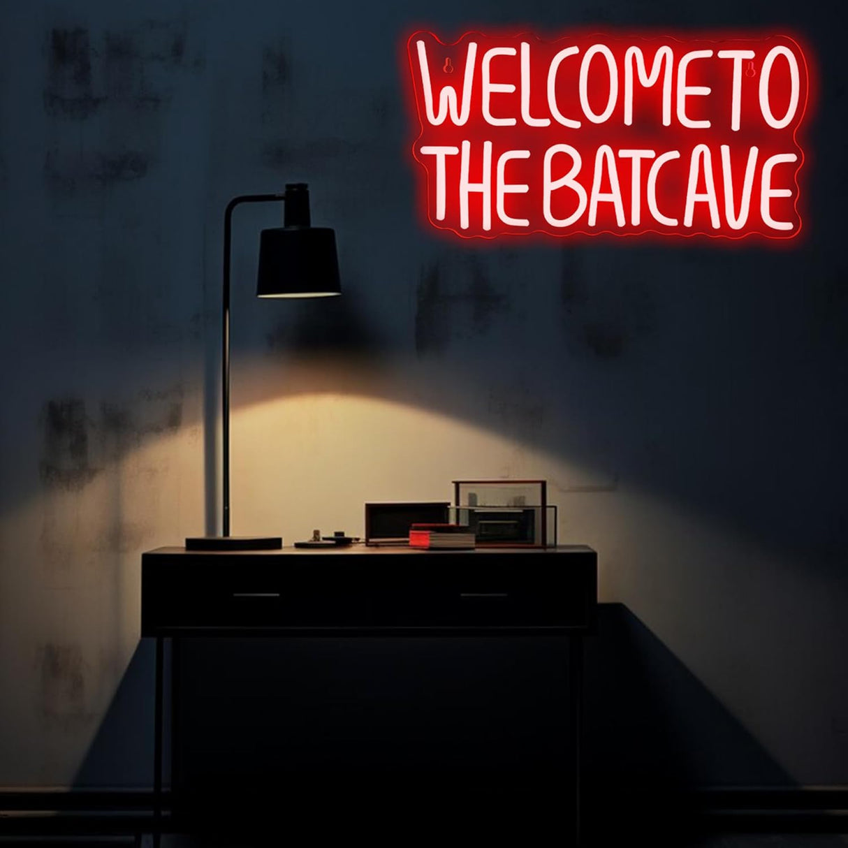 Halloween Bat Neon Signs Welcome to the Batcave Neon Signs for Wall Decor, Dimmable