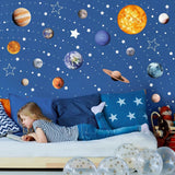Glow in The Dark Solar System Wall Decals, 780 Pcs Planets and Stars Glowing Stickers for Ceiling,