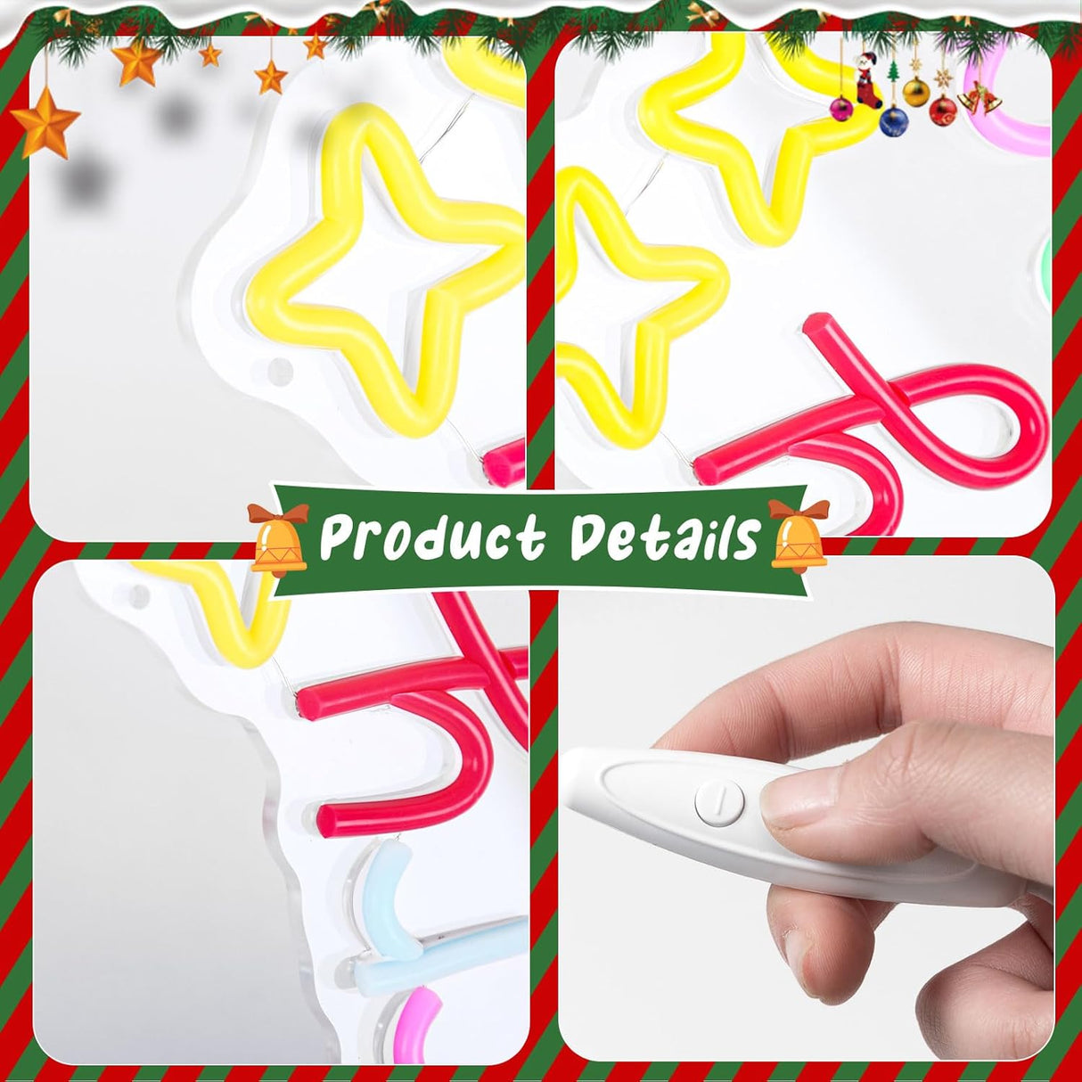 Merry Christmas Neon Sign, Dimmable LED Christmas Lights Neon Letter Sign for Window Displays