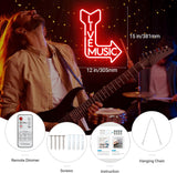 Live Music Neon Sign for Wall, Remote Dimmer Red Live Music LED Neon Light Sign for Concert Festival