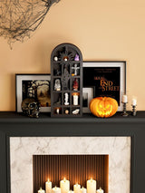 Qmetalart Religious Trinket Shelf, Crystal Display Shelf Storage Wall Hanging Wooden