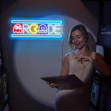 Ugrade Retro Game Ghost Arcade LED Neon Light Sign, Handmade Aesthetic Arcade Night Lamp for Game Room