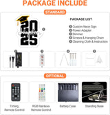 Neon Sign for High School College Graduation, Personalized LED Light Up Wall Decor for Class of 2025,