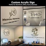 Custom Business Sign, Professional 3D Laser Cut Acrylic Business Logo Sign for Wall