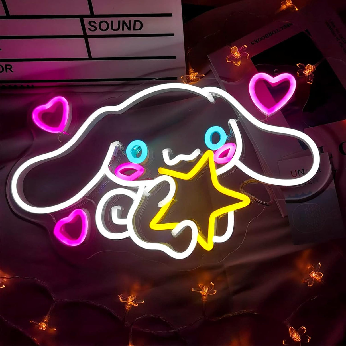 Cinnamoroll Neon Sign Anime Light, 3D Wall Art Cute LED Neon for Bedroom Game Room Apartment