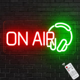 Red Green Recording Headset LED Neon Light for Live Room, USB Powered for Twitch