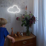 Cloud Neon Sign Cute White Clouds LED Light Sign for Wall,Dimmable USB Floating Clouds