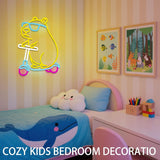 Cool Capybara Neon Sign, Dimmable Cute Animal with Shades on a Scooter, Lemon