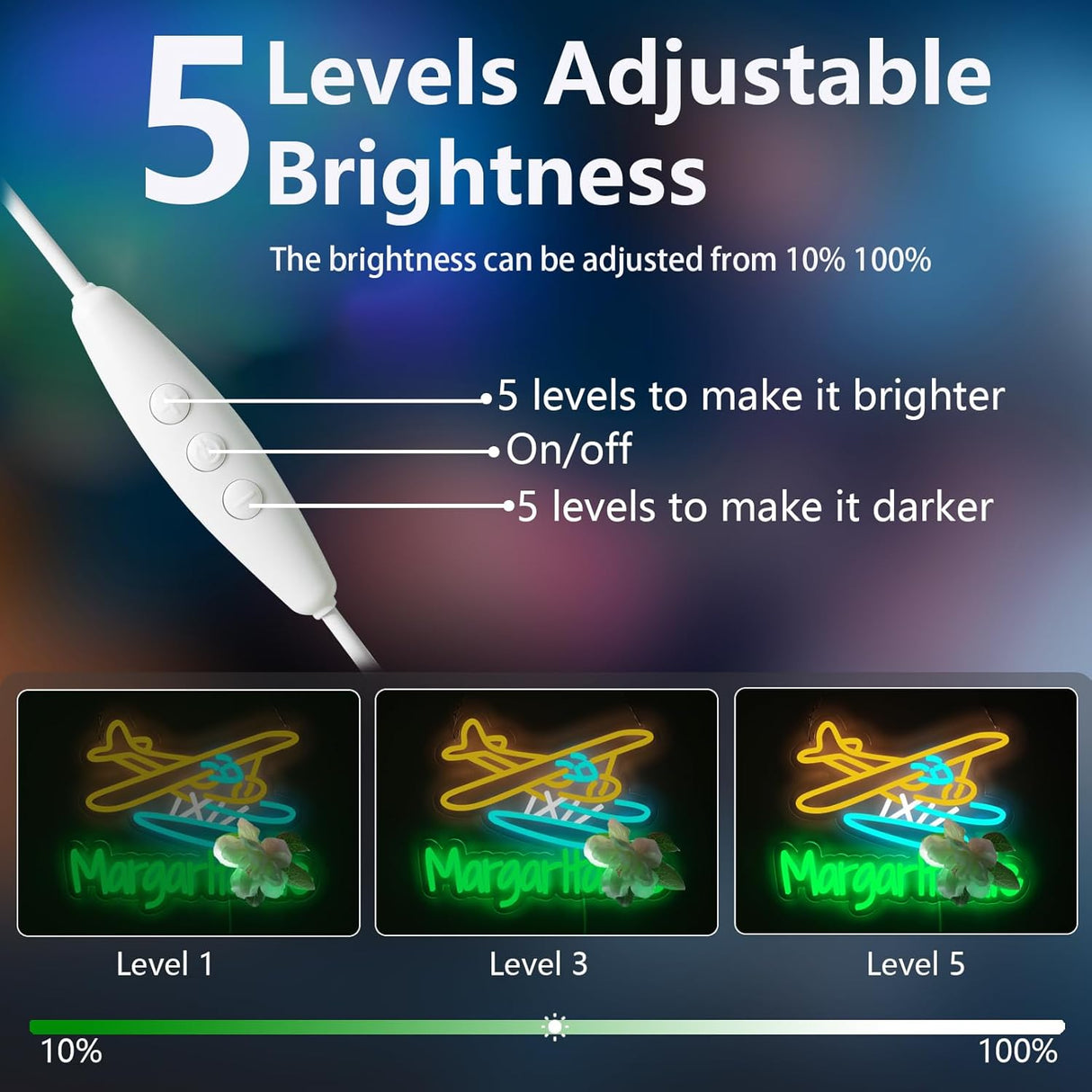 Beer Neon Signs for Wall Decor Mar.garitaville Airplane Neon Lights