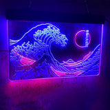 The Great Wave Off Kanagawa Neon Sign for Wall Decor, Handmade Japanese Wave LED Sign