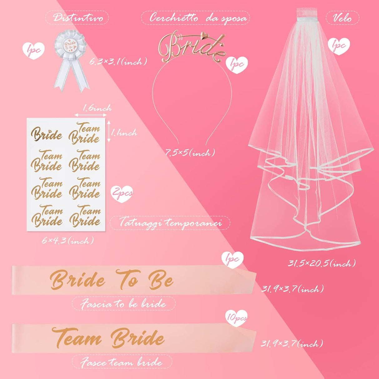 Bride to Be Bachelorette Party Supplies, 16pcs Bachelorette Party Decorations